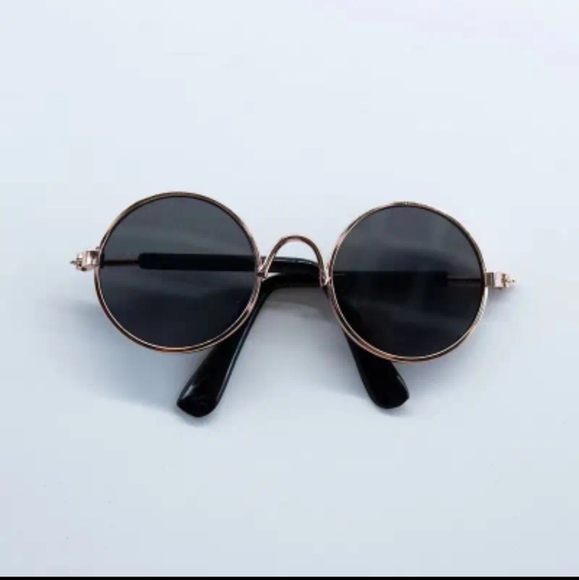 🍄Gold Wireframe Round Retro Cat / Pet Sunglasses - Picture 4 of 6